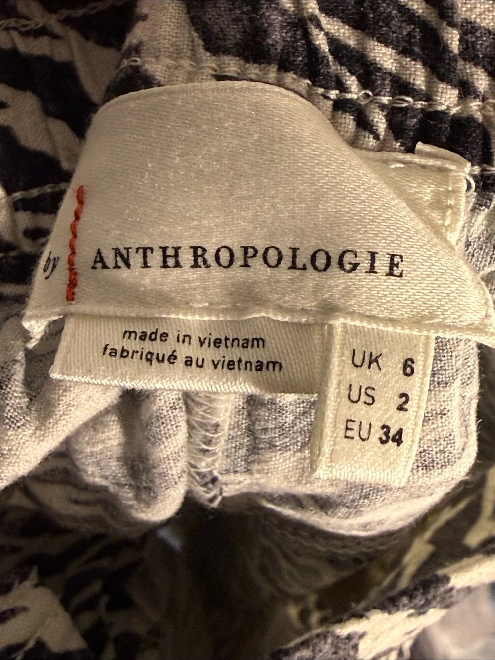 Anthropologie Black & White Printed Jogger Pants